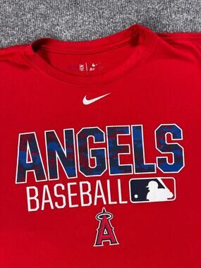 Nike T Shirt Los Angeles Angels MLB Dri Fit Baseball Red Mens Extra Large